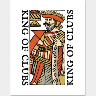 Original Standard Character of Playing Card King of Clubs Posters and Art